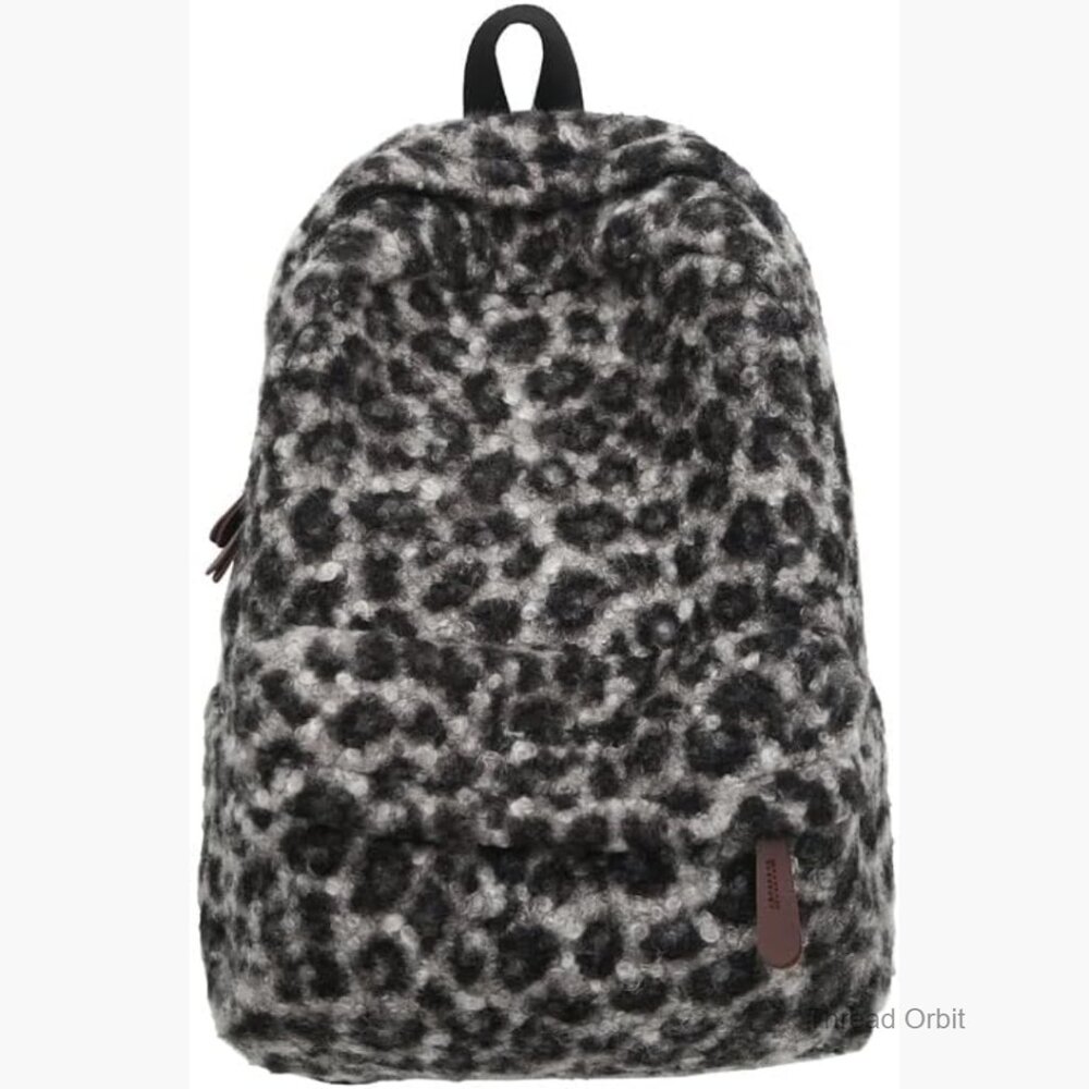 Fuzzy Cheetah Backpack, Adjustable Strap, Lightwe… - image 1